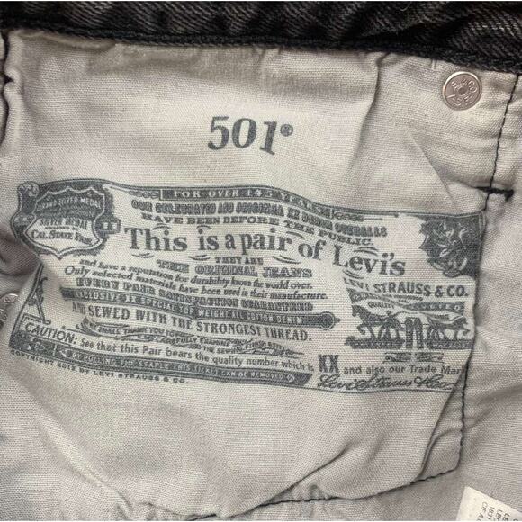 Levi’s 501 Cutoff Shorts Women 27 Black Frayed Hem Button Fly Five Pocket - Picture 5 of 10